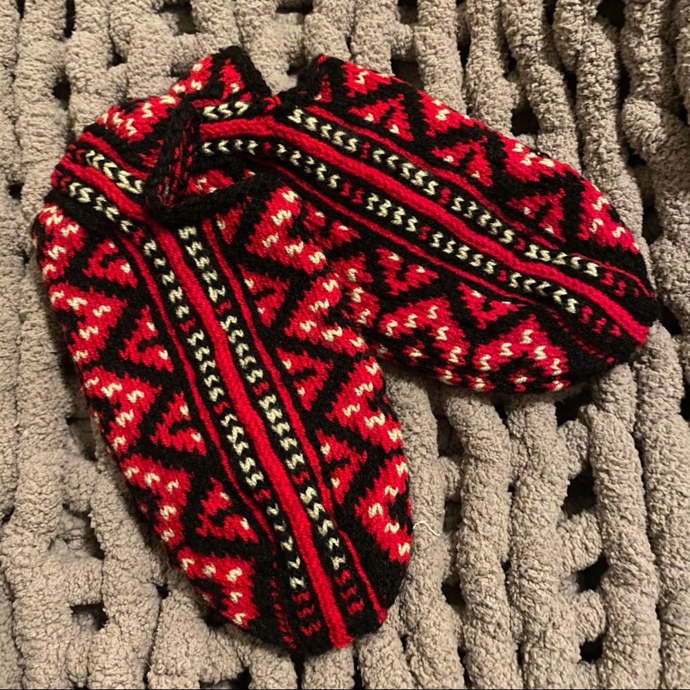 Hand Knitted Turkish Wool Socks | 100 % Natural Wool | Indoor Slipper Socks